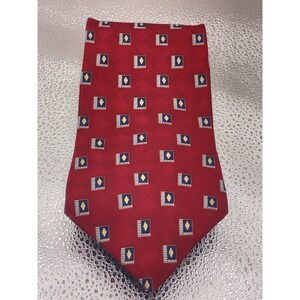 NEO‎ Bill Blass Red Blue Silk Men's Necktie Z-202